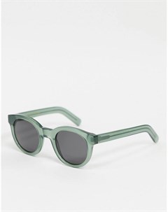 Круглые солнцезащитные очки унисекс в полупрозрачной зеленой оправе Shiro Monokel eyewear