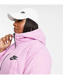 Пуховик светло розового цвета с логотипом галочкой на спине Nike