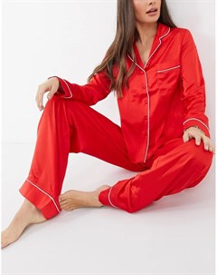 Красная атласная пижама Missguided