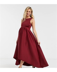 Платье мидакси для выпускного цвета спелой сливы с высоким асимметричным подолом True violet maternity