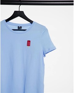 Голубая футболка с логотипом Vero moda