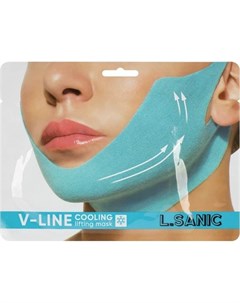 Маска бандаж для коррекции овала лица с охлаждающим эффектом v line cooling lifting face mask L'sanic