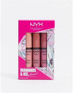 Набор из трех блесков для губ Diamonds Ice Please Nyx professional makeup