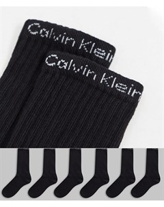 Набор из шести пар черных носков Calvin klein