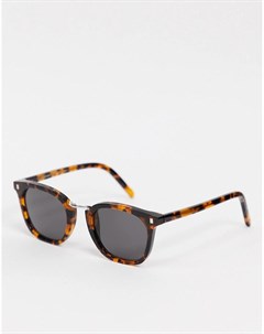 Солнцезащитные очки в стиле унисекс в квадратной коричневой оправе под черепаху Ando Monokel eyewear