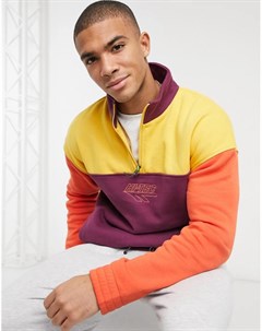 Свитшот пуловер на короткой молнии в фиолетовом и желтом цветах Hi-tec