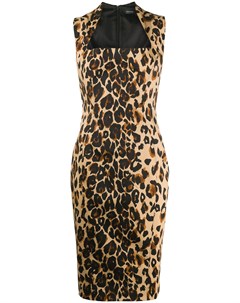 Приталенное платье миди с леопардовым принтом Mugler