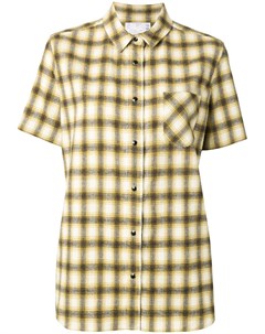 Фланелевая рубашка с шифоновыми вставками Sacai