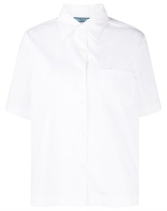 Рубашка с короткими рукавами и нашивкой логотипом Prada pre-owned