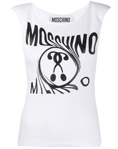 Топ в рубчик с логотипом Moschino