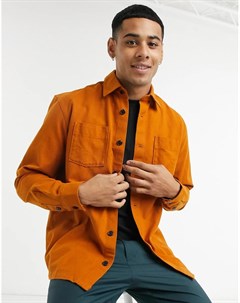 Оранжевая куртка рубашка навыпуск Selected homme
