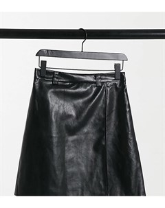 Черная юбка из искусственной кожи с завышенной талией Naanaa tall