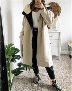 Кремовая oversized парка Luxe Asos design