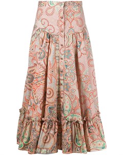 Ярусная юбка миди с цветочным принтом Etro