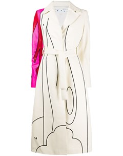 Пальто с графичным принтом и поясом Off-white
