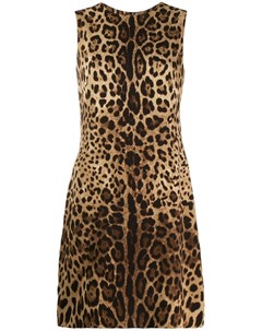 Платье трапеция с леопардовым принтом Dolce&gabbana