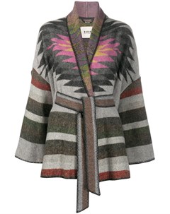 Кардиган пальто с геометричным принтом и поясом Bazar deluxe