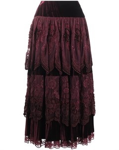 Бархатная юбка 1980 х годов с кружевом A.n.g.e.l.o. vintage cult