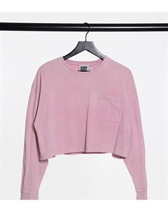 Укороченный лонгслив розового цвета с карманом inspired Reclaimed vintage