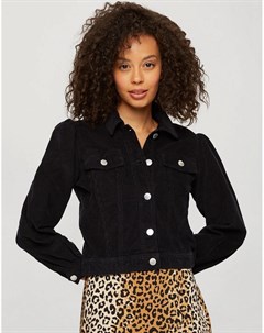 Черная вельветовая куртка рубашка с объемными рукавами от комплекта Miss selfridge
