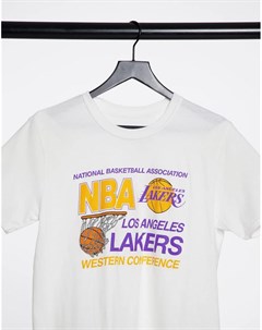 Белая футболка NBA L A Lakers Mitchell and ness