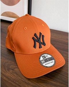 Оранжевая кепка с принтом NY 9forty New era