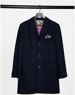 Пальто темно синего цвета с добавлением шерсти Harry brown