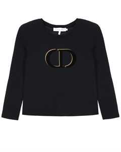 Черная толстовка с бархатистым принтом в форме логотипа детская Dior
