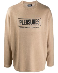 Джемпер в рубчик с логотипом Pleasures