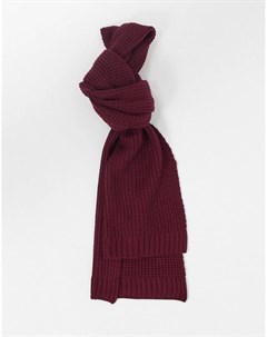 Вязаный шарф бордового цвета с вафельной текстурой Asos design