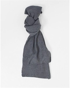 Вязаный шарф серого цвета с вафельной текстурой Asos design