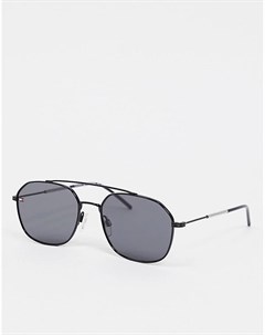 Черные солнцезащитные очки авиаторы с металлической оправой Tommy hilfiger