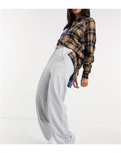 Свободные прямые брюки из переработанного полиэстера и хлопка с декоративной строчкой спереди Damson madder