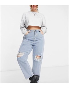 Светлые джинсы в винтажном стиле с рваными коленями Saint genies plus