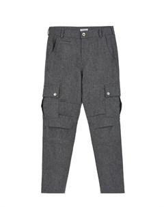 Серые брюки с карманами карго детские Brunello cucinelli