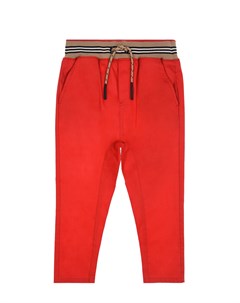 Красные брюки из поплина детские Burberry