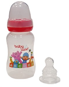 Бутылочка для кормления Baby Land ортодонтическая с узким горлышком и силиконовой соской цвета в асс Apollo