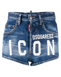 Джинсовые шорты с принтом Icon Dsquared2