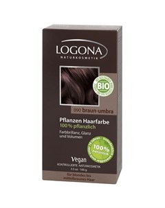 Растительная краска для волос 090 умбра темно коричневый 100g Logona