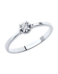 Помолвочное кольцо из белого золота с бриллиантами Sokolov diamonds