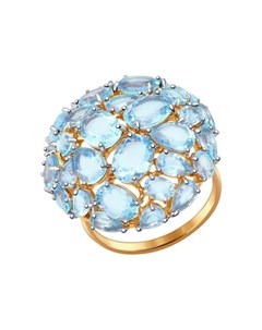 Кольцо из золота с голубыми топазами Sokolov
