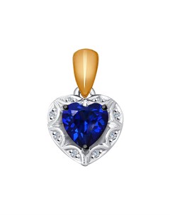Подвеска с бриллиантами и синим корундом Sokolov diamonds