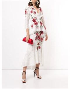 Блузка с цветочной вышивкой Marchesa