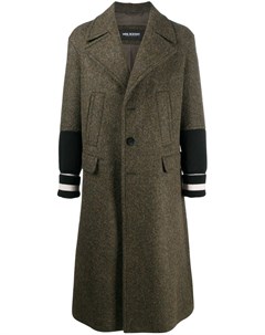 Однобортное пальто с вязаными вставками Neil barrett