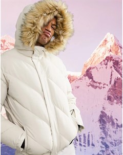 Дутая лыжная куртка с меховой отделкой Asos 4505