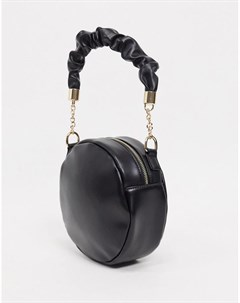 Черная круглая сумка с ремешком в стиле резинки для волос Svnx
