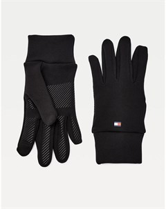 Черные перчатки из полиэстера которые можно стирать Tommy jeans