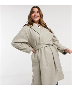 Бежевое классическое пальто с поясом Vero moda curve