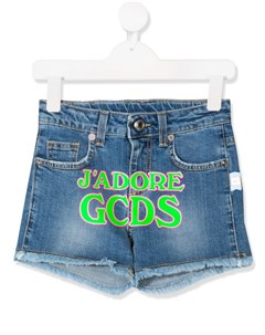 Джинсовые шорты с логотипом Gcds kids