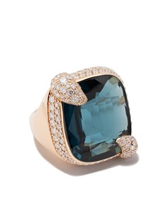 Золотое кольцо Ritratto с топазом и бриллиантом Pomellato